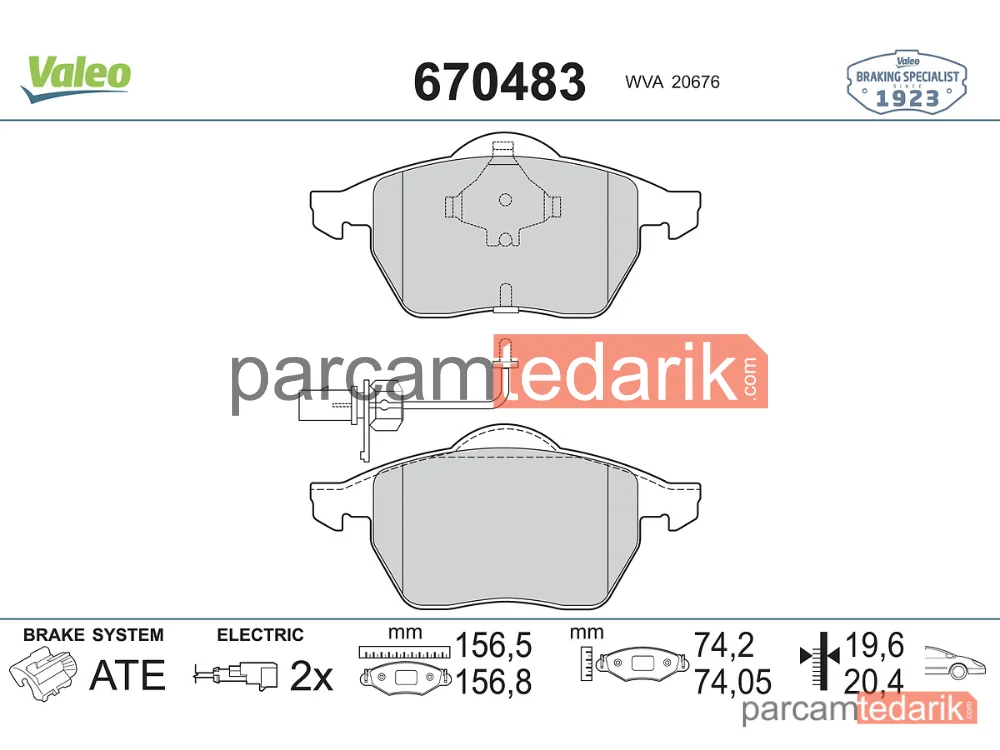670483 | Fren Balatası — Audi A6 C5, Audi A4 B5, Audi A6 C6